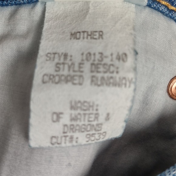 MOTHER The Crop Runway Jeans in Of Water & Dragons Size 26 - Picture 12 of 16
